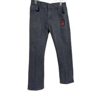 Red Ape Jeans Mens Size 36 X 31 Gray Patches Y2k Hip Hop 5 Pocket Style